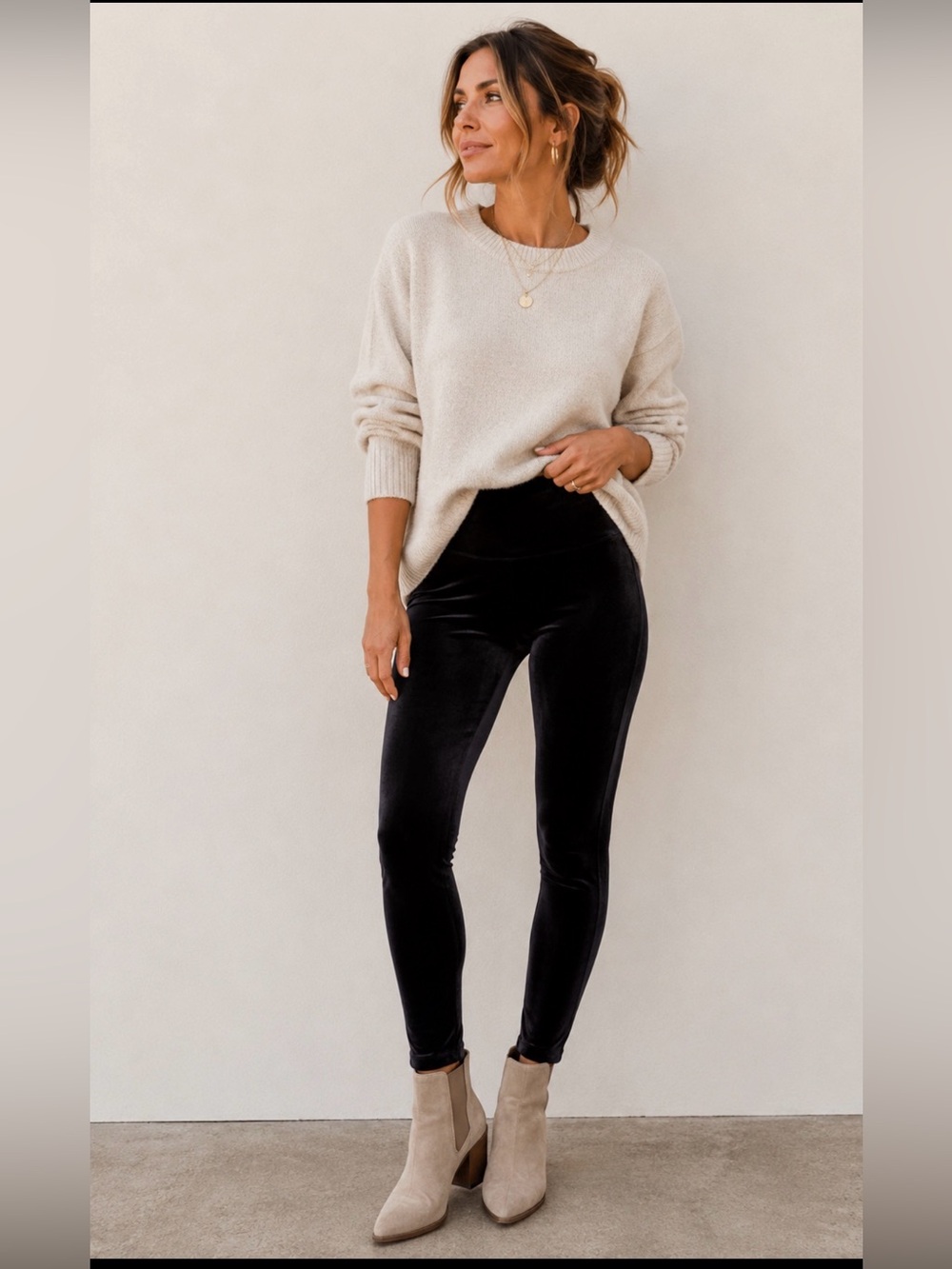 SPANX Velvet Leggings Black Size Small